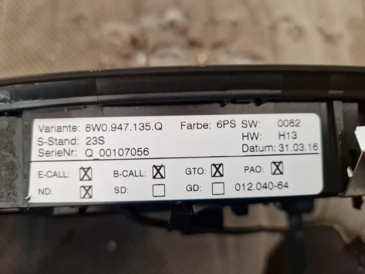 фото №7, Audi a4 b9 8w лампа стеля