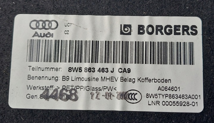 фото №7, Audi s4 a4 b9 8w обивка багажника 8w5863463j sedan