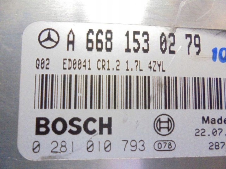 фото №5, W168 комп'ютер a6681530279 1,7cdti 0281010793