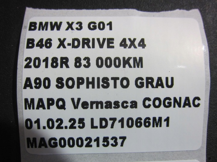 фото №13, Bmw x3 g01 дверь правые передние перед м-пакет 475 чёрный sapphire чёрные