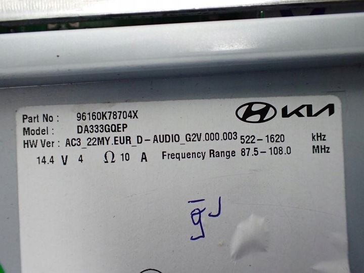 фото №7, Радіо заводські оригінал 96160-k78704 96210-k7400 hyundai i10 iii 22r
