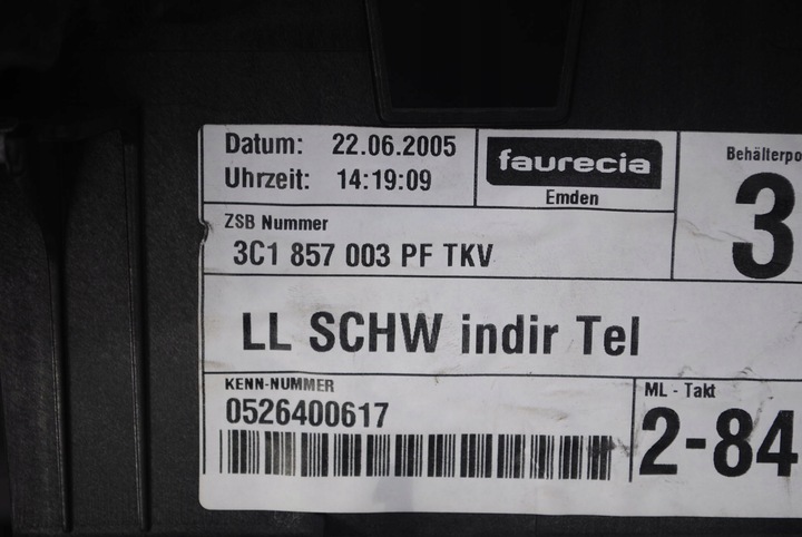 фото №11, Панель роздавальна + подушка безпеки пасажира vw passat b6 2.0 tdi