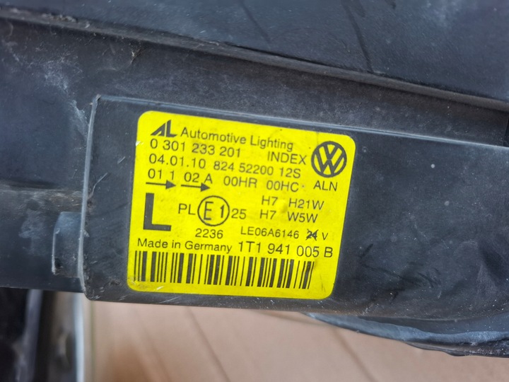 фото №10, Лампа лампы перед передняя левая правая kpl vw touran i 1 рестайлинг fl eu