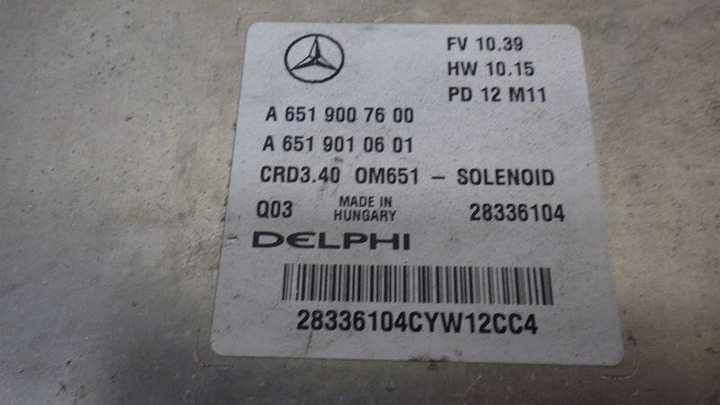 фото №6, Компьютер двигателя mercedes w246 1.8 cdi a6519007600 a6519010601
