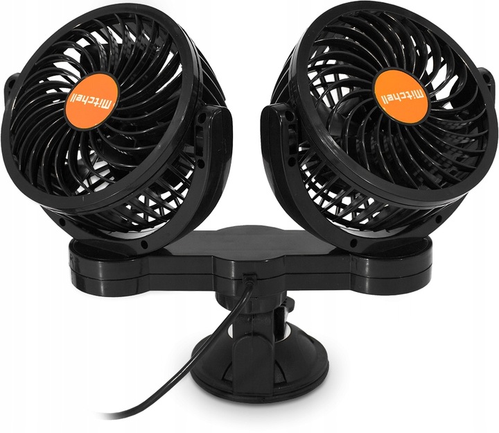 фото №7, Великий вентилятор вентилятор автомобільний поворотний 24v подвійний потужний присоска