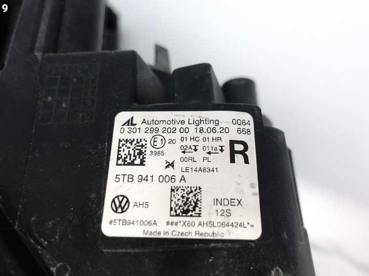 фото №10, Vw touran ii iii 5ta 5tb 15- лампа правая обычная галоген eu