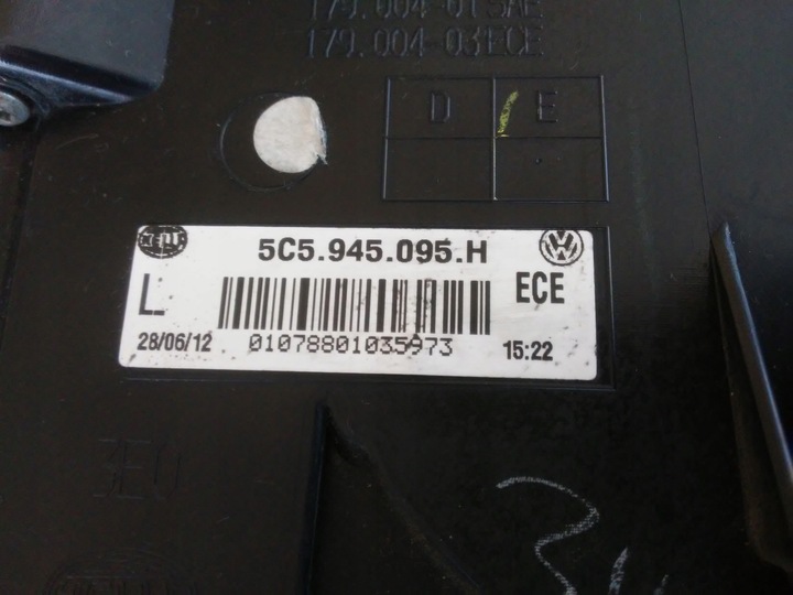 фото №10, Лампа зад задняя левая vw new beetle ii 5c5 2012год 5c5945095h европа 5-pin