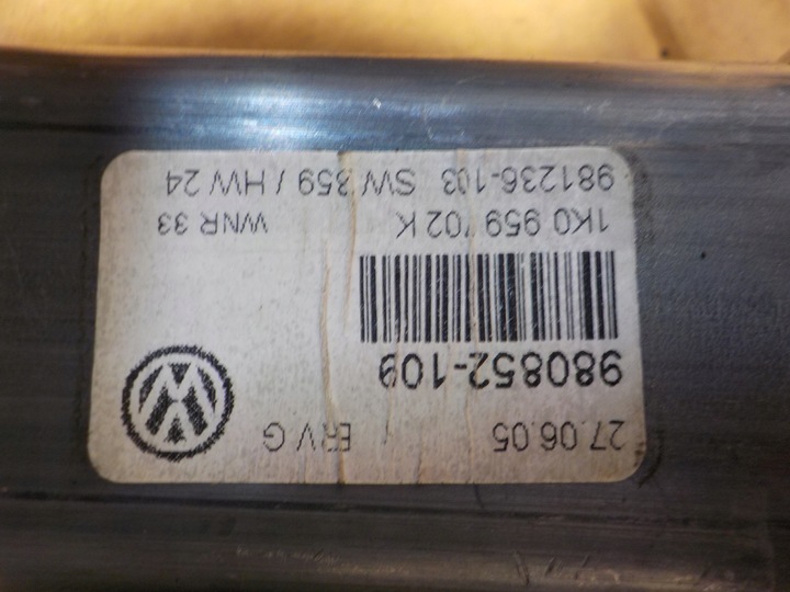 фото №10, Volkswagen passat b6 2.0tdi 140km 2005r механизм стёкла 1k0959792g l.p.