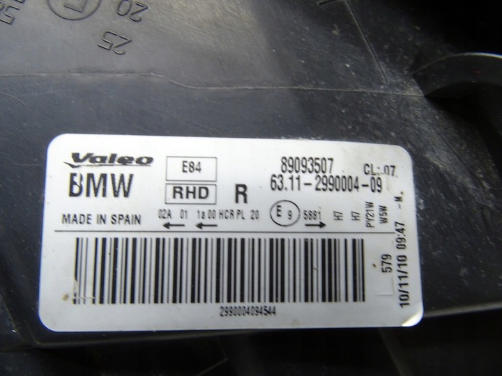 фото №10, Лампа фара права праві перед передня bmw x1 e84 2990004
