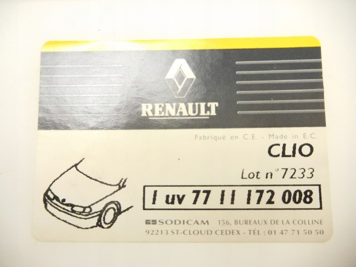 фото №10, Крепление бампер перед renault clio 7711172008