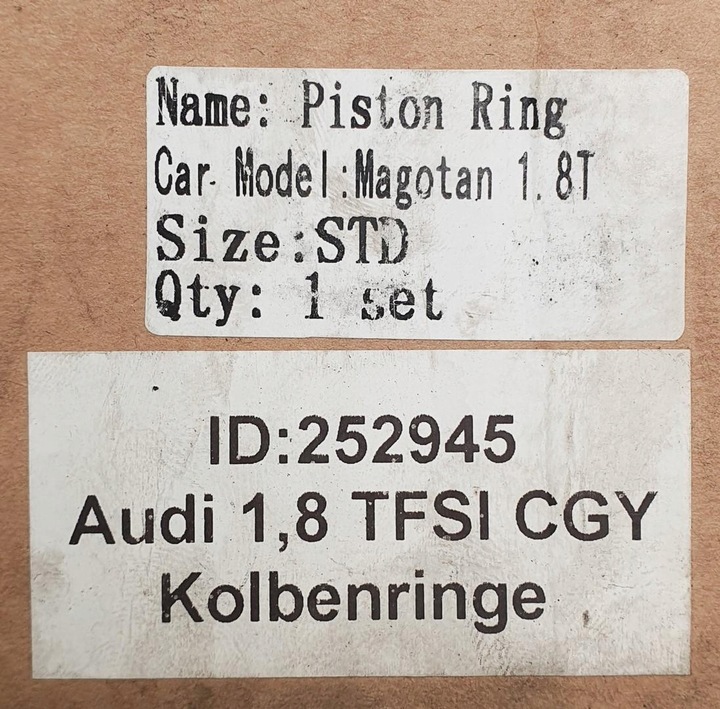 фото №5, Кольца поршневые audi 1.8 tsi tfsi cgy std
