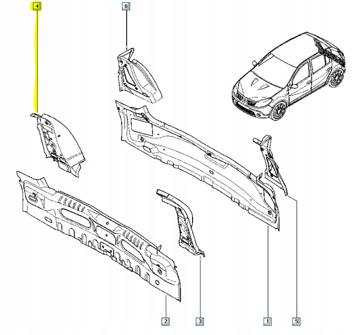 фото №7, Кронштейн панель заднего logan sandero i 6001550837