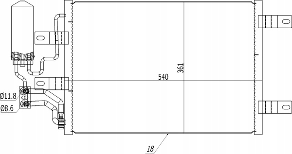 фото №9, Конденсатор кондиционера opel meriva a 1.3 cdti 1.6 turbo 1.7 cdti 2003-2010