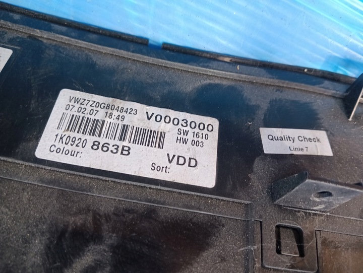 фото №7, Vw golf v 5 1.9tdi спідометр  манометр європа 1k0920863b