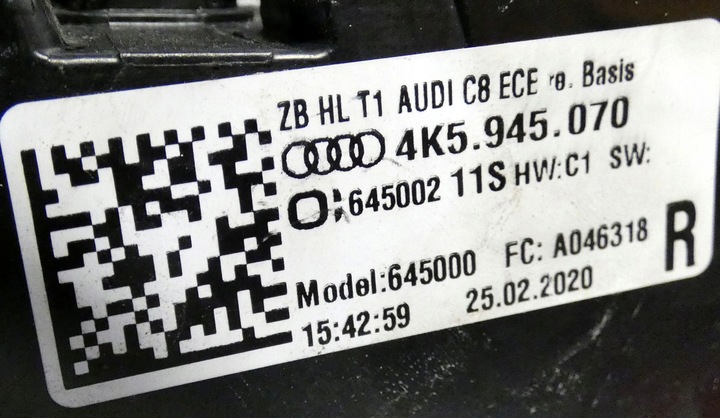фото №6, Audi a6 c8 4k5945070 2018- sedan led лампа зад правая задняя