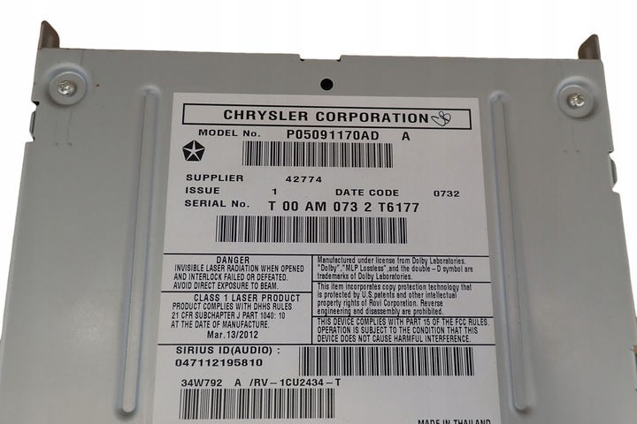 фото №6, Grand cherokee wk2 dodge ram nitro chrysler радио p05091170ad радио