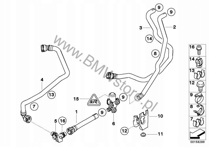 фото №6, Bmw x5 e70 f15 x6 e71 f16 3.0 d шланг труба шланг клапана нагрівача води