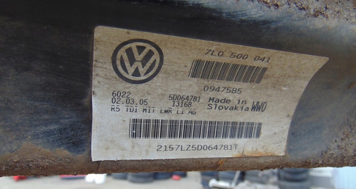 фото №13, Балка ось подвешивание зад vw touareg 7l 4x4 2.5tdi