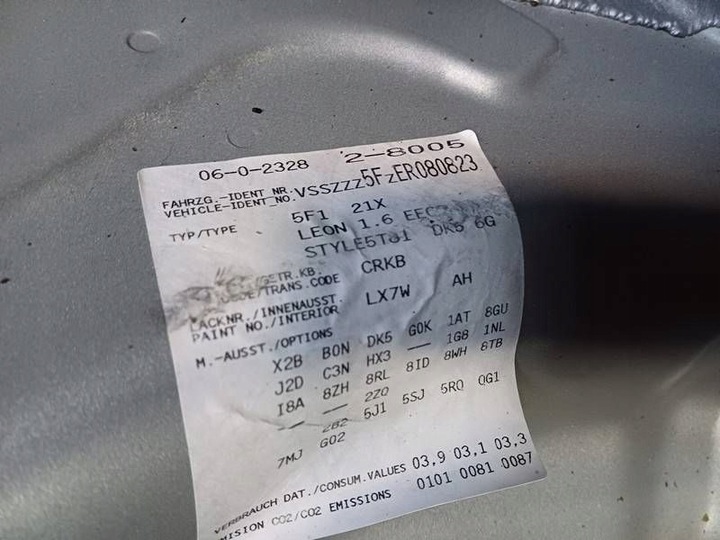 фото №14, Seat leon 3 iii 5f 14r капот кришка двигуна lx7w odpryski