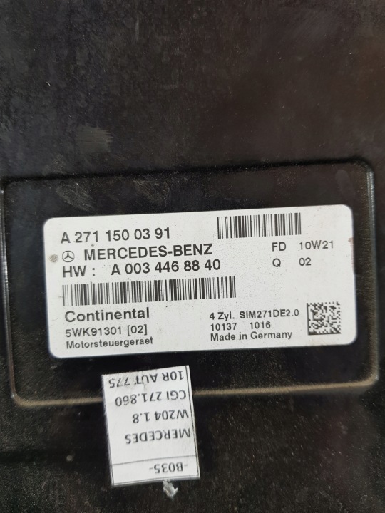 фото №11, Комплект стартовый компьютер a2711500391 mercedes c-klasa w204 1.8 cgi eu 10r