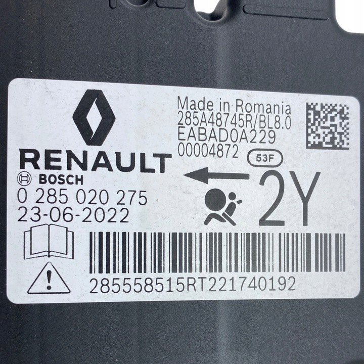 фото №16, Новий оригінальний номер модуль датчик подушка безпеки renault kangoo iii 285558515r