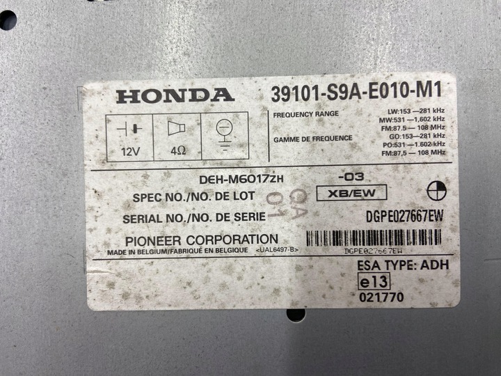 фото №7, Радіо заводські програвач honda cr-v ii 2002-2006r. оригінальний номер 39101-s9a-e010-m1