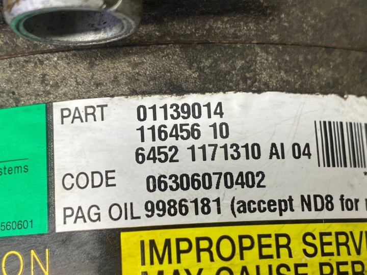 фото №16, Компрессор кондиционера mini one cooper s r50 r52 r53 01139014