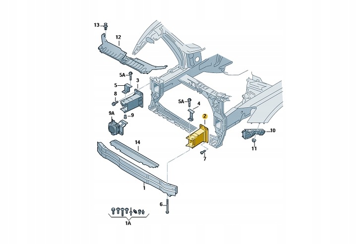 фото №1, Зона зминання права audi q5 8r0807134b aso