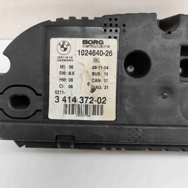 фото №8, Спидометр bmw x3 e83 3414372 29373451 3.0l 150kw 2004