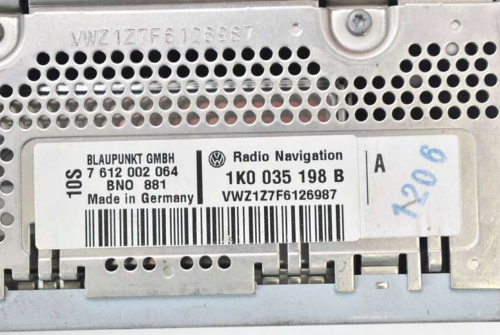 фото №8, Радіо радіопрогравач cd навігація 1k0035198b vw passat b6 05-10