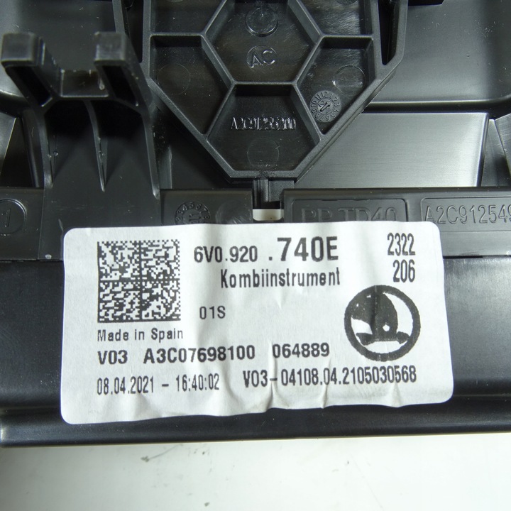 фото №4, Skoda fabia 3 iii 1.0b спидометр 6v0920740e