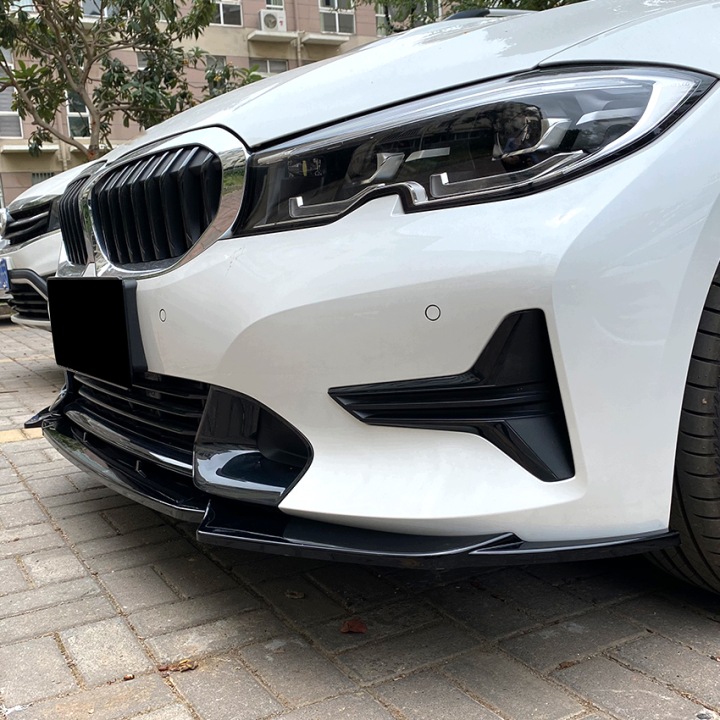 фото №9, Накладка бампера bmw g20 спортлайн дорестайлинг чёрный блеск spliter спойлер