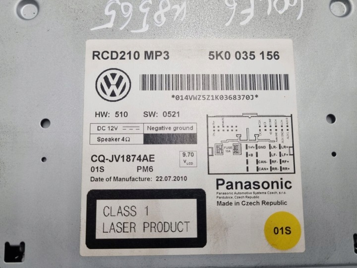 фото №7, Радіо автомобільні volkswagen golf 6 2010 5k0035156