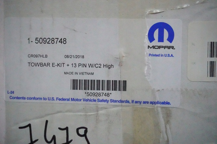 фото №10, Alfa romeo stelvio новый набор жгут фаркоп 13 pin mopar оригинал