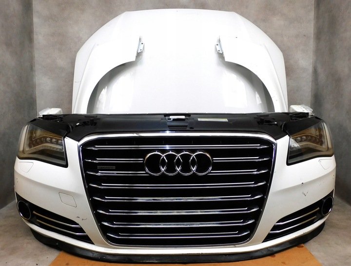 фото №1, Audi a8 d4 4h комплектний перед бампер лампи капот pas повний led
