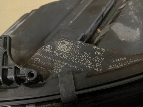 фото №7, Лампа левая левый полный led audi a5 ii 2 8w6 16-