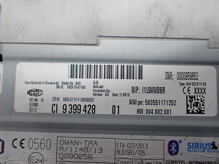 фото №11, Навигация навигация радио дисплей 9399428 9306742 bmw i3 i01 15r