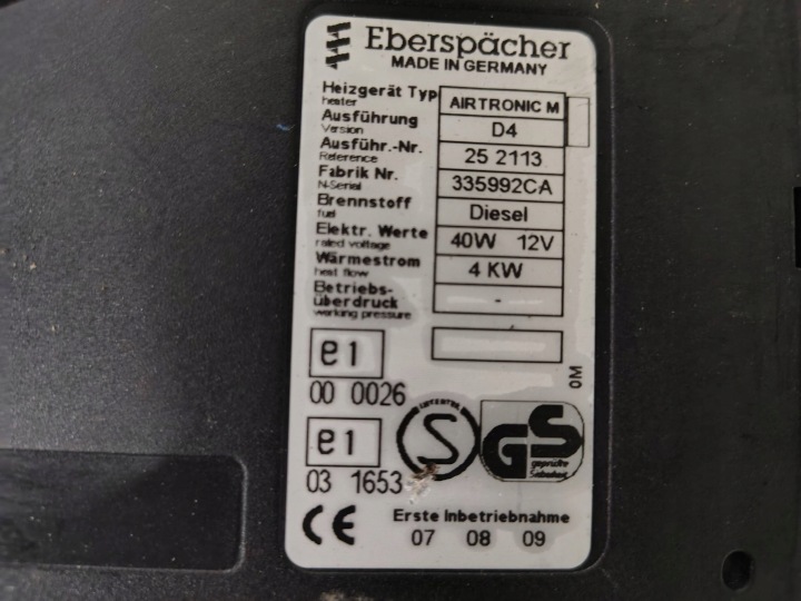 фото №6, Обігрівач вебасто airtronic mercedes sprinter w901 рестайлінг 2.2 cdi 413 cdi