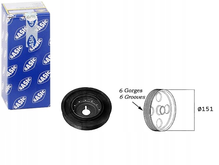 фото №1, Sasic 2154011 колесо ременное, wał коленчатый