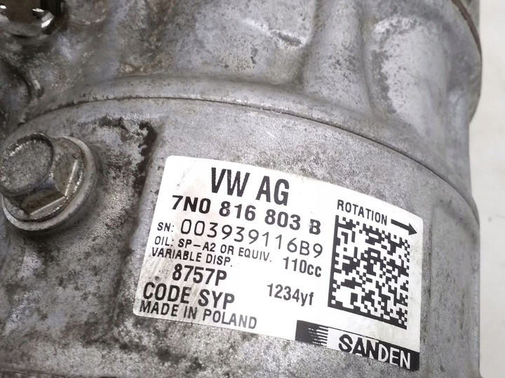 фото №9, Seat alhambra mk2 2017 компрессор / компрессор кондиционера a/c