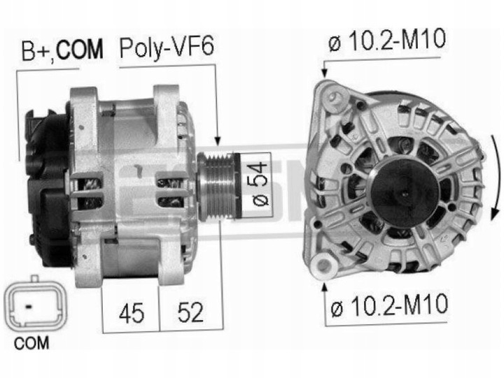 фото №2, Генератор citroen c4 ii 1.6 2.0 i 1.6 c8 2.0 ds4 1.6 2.0