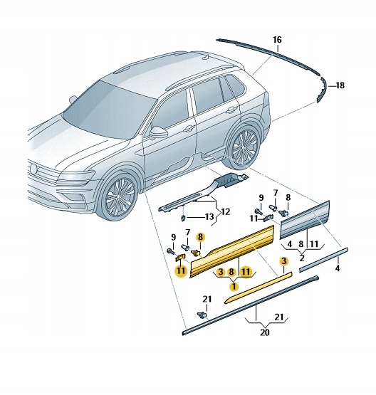 фото №1, Планка двері лівий перед volkswagen tiguan allspace