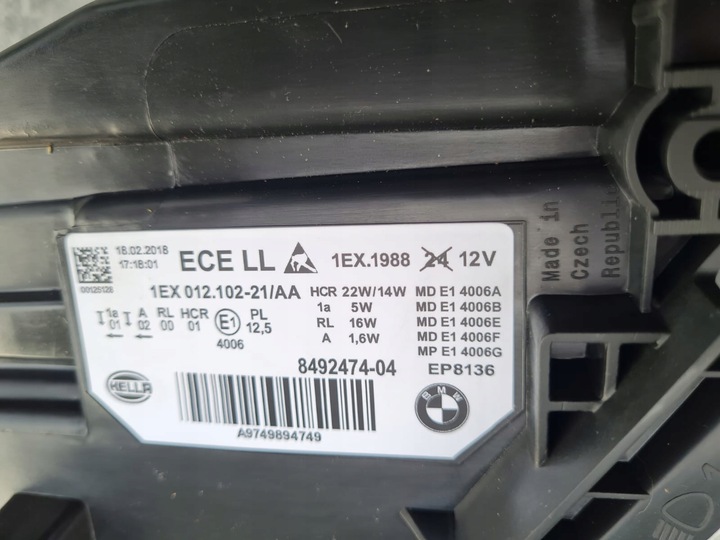 фото №15, Bmw 3 f30 f31 рестайлинг lci лампы полный led тень line чёрные 8492473 8492474