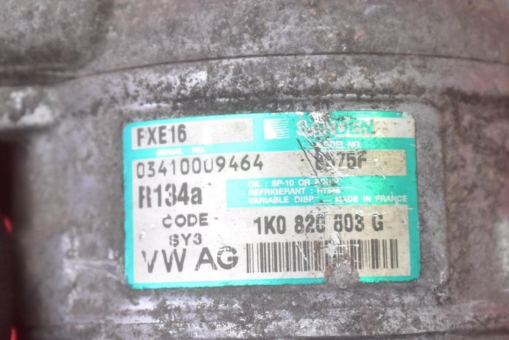 фото №7, Компрессор насос кондиционера 1k0820803g seat altea 1.9 tdi 105 km 04-09