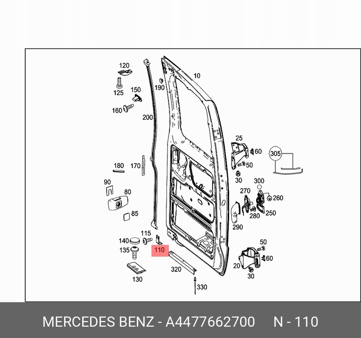 фото №1, Оригінальний номер прокладка двері зад mercedes vito