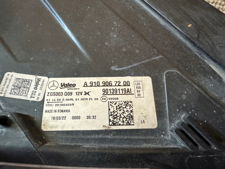 фото №10, Mercedes sprinter 907 910 фара передня права повний led голий оригінальна