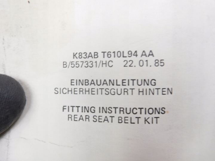 фото №7, Задні ремені безпеки ford escort/orion 1986-1990 oem номер 1643800