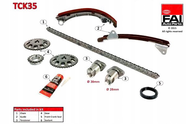 фото №14, Набор цепи распределительный вал fai autoparts 90537370 12