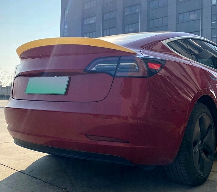 фото №9, Tesla 3 спойлер спойлер na крышка багажника чёрный блеск atom