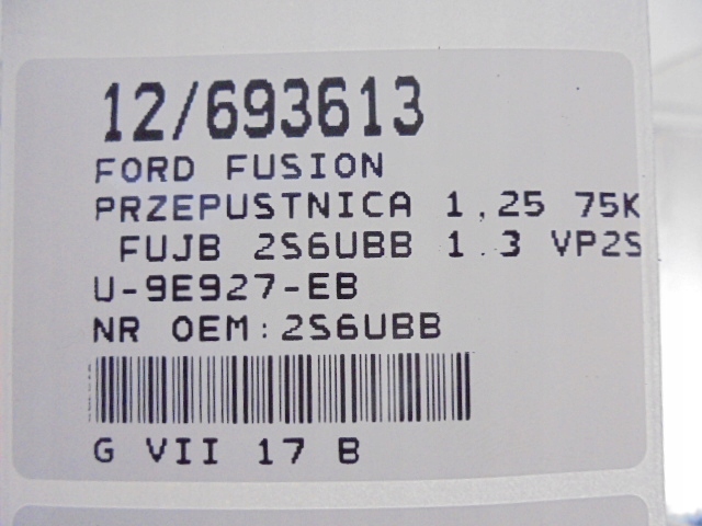 фото №8, Ford fusion дроссельная заслонка 2s6ubb 1,3 vp2s6u-9e927-eb